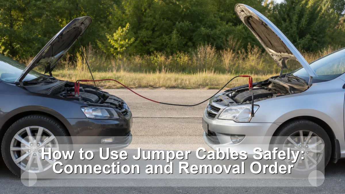 How to Use Jumper Cables Safely: Connection and Removal Order