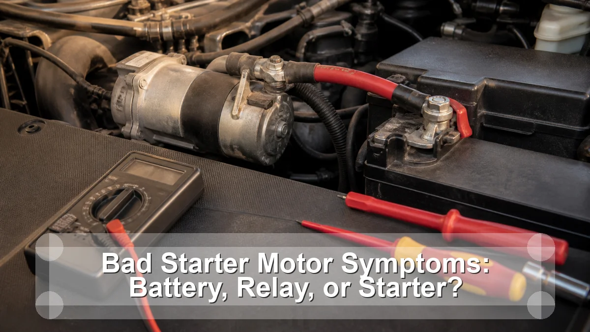 Bad Starter Motor Symptoms: Battery, Relay, or Starter?