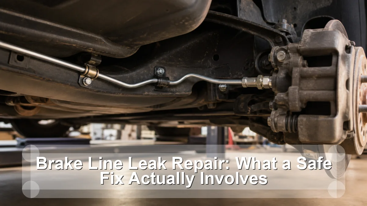 Brake Line Leak Repair: What a Safe Fix Actually Involves